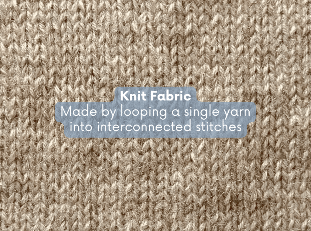 close up photo showing the weave of a knit fabric